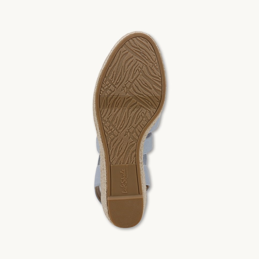 LifeStride Kimball Espadrille Wedge - Ice Blue Fabric