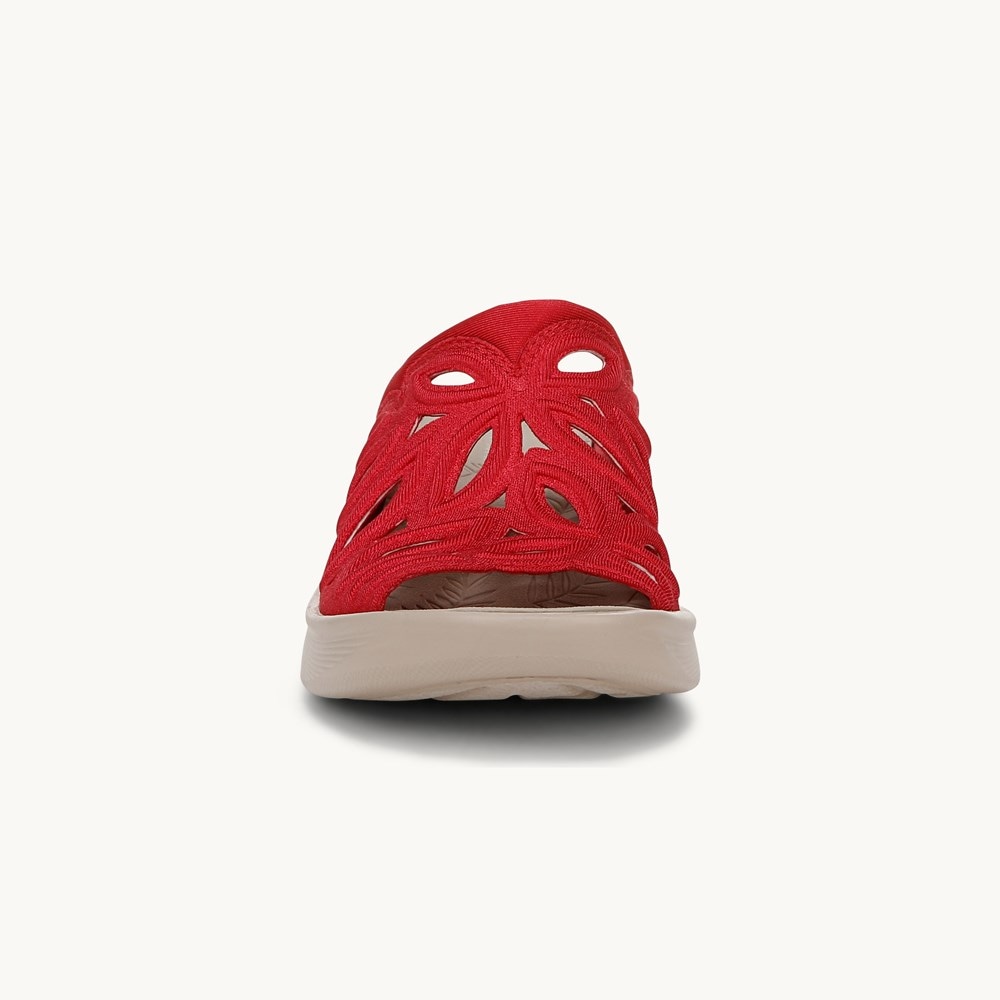 LifeStride Susie Wedge Sandal - Fire Red Shimmer Lycra Fabric