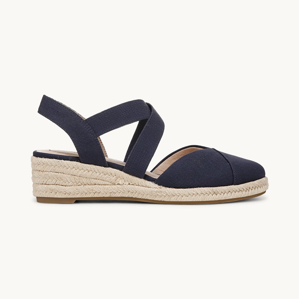 LifeStride Kimball Espadrille Wedge - Lux Navy Fabric