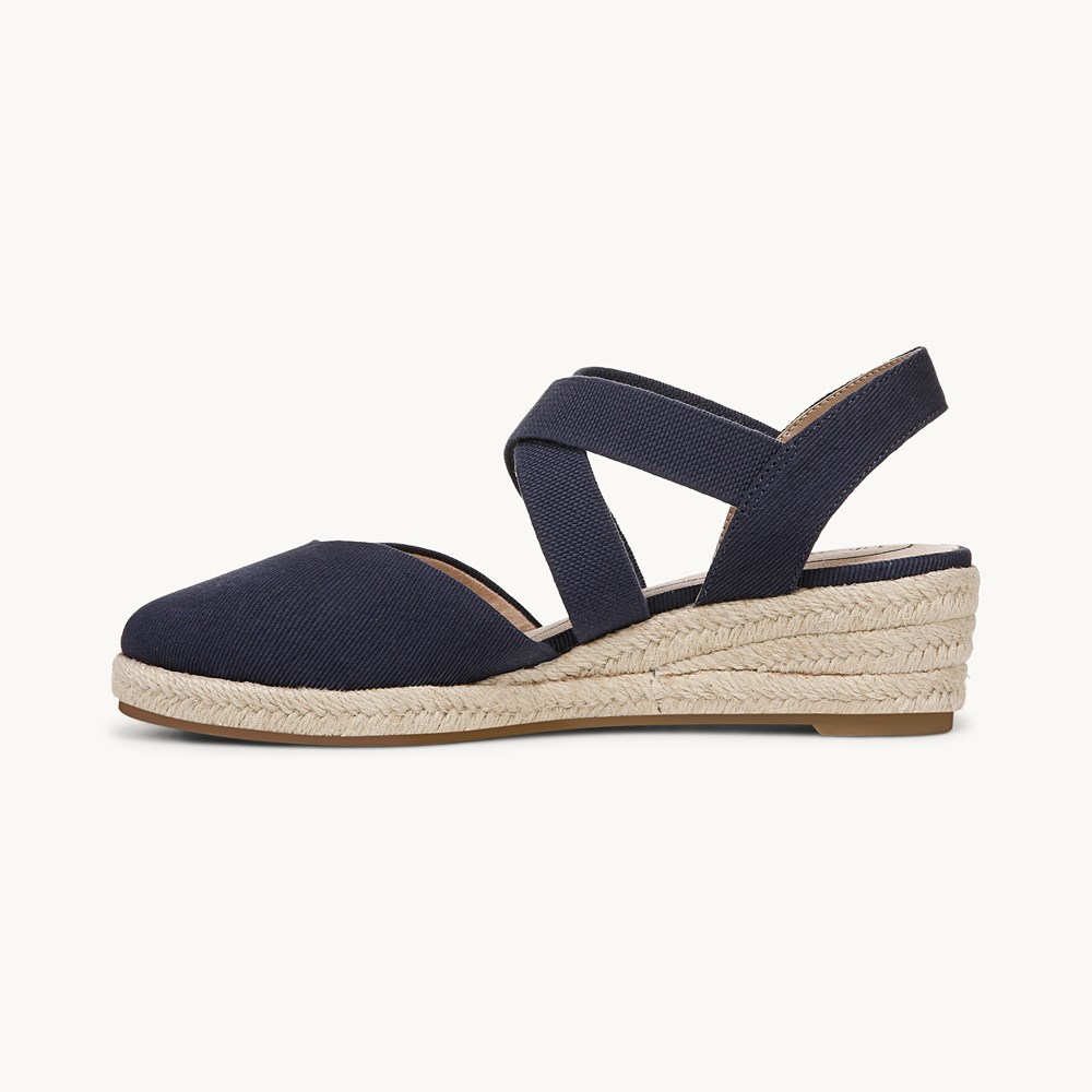 LifeStride Kimball Espadrille Wedge - Lux Navy Fabric