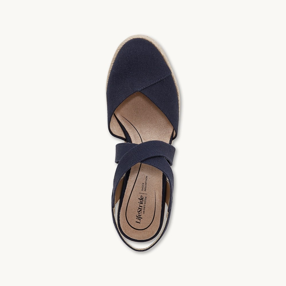 LifeStride Kimball Espadrille Wedge - Lux Navy Fabric