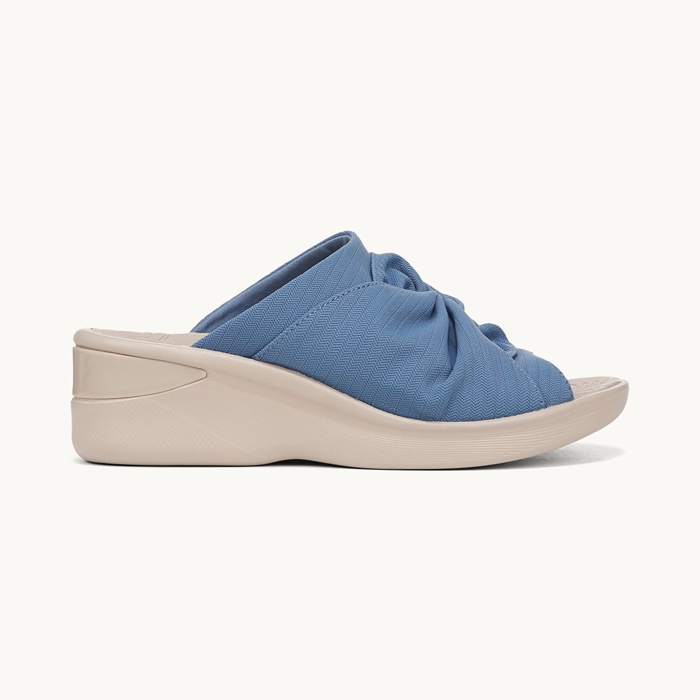 LifeStride Smile 3 Wedge Sandal - Elemental Blue Stretch Fabric