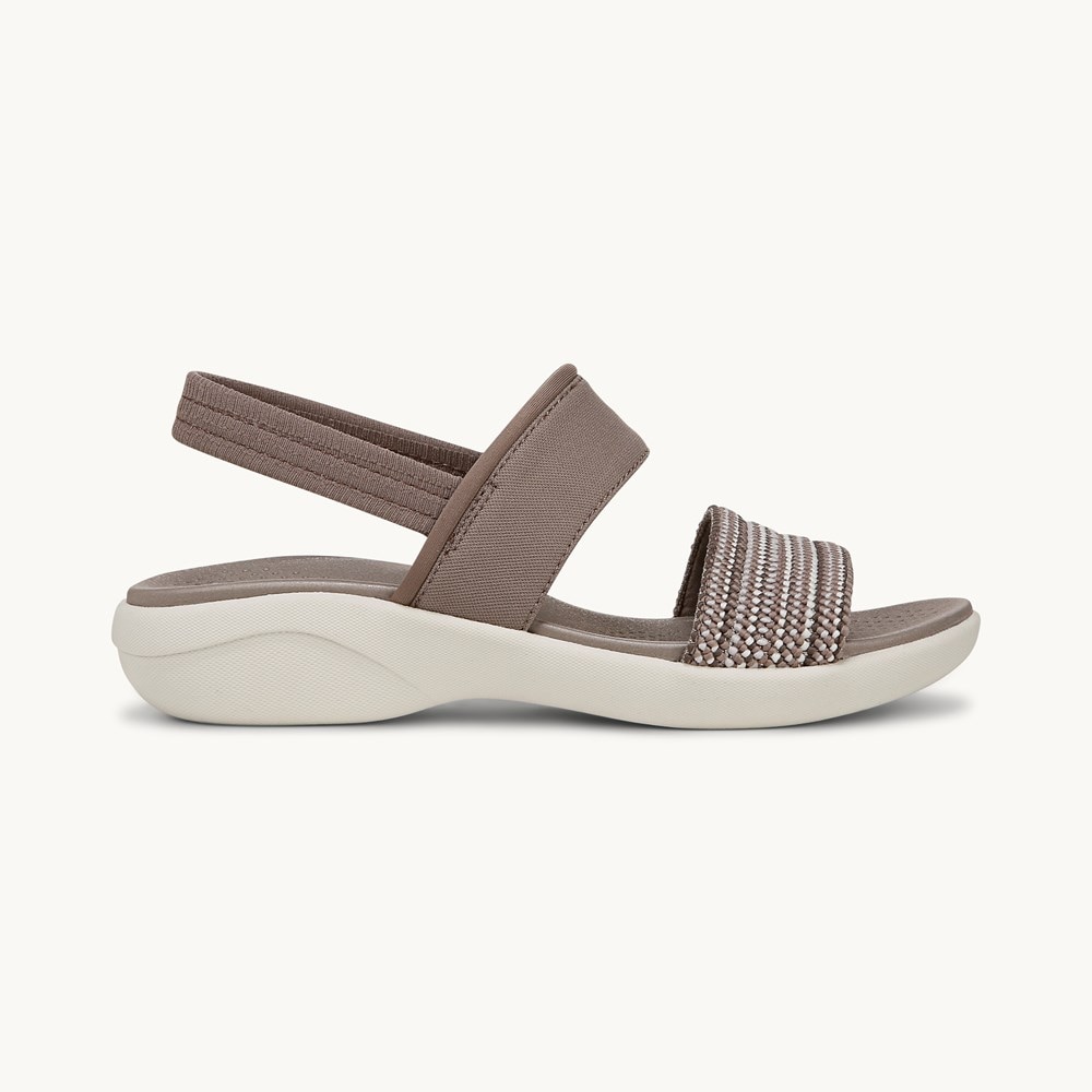 LifeStride Cali Strappy Sandal - Latte Multi Fabric
