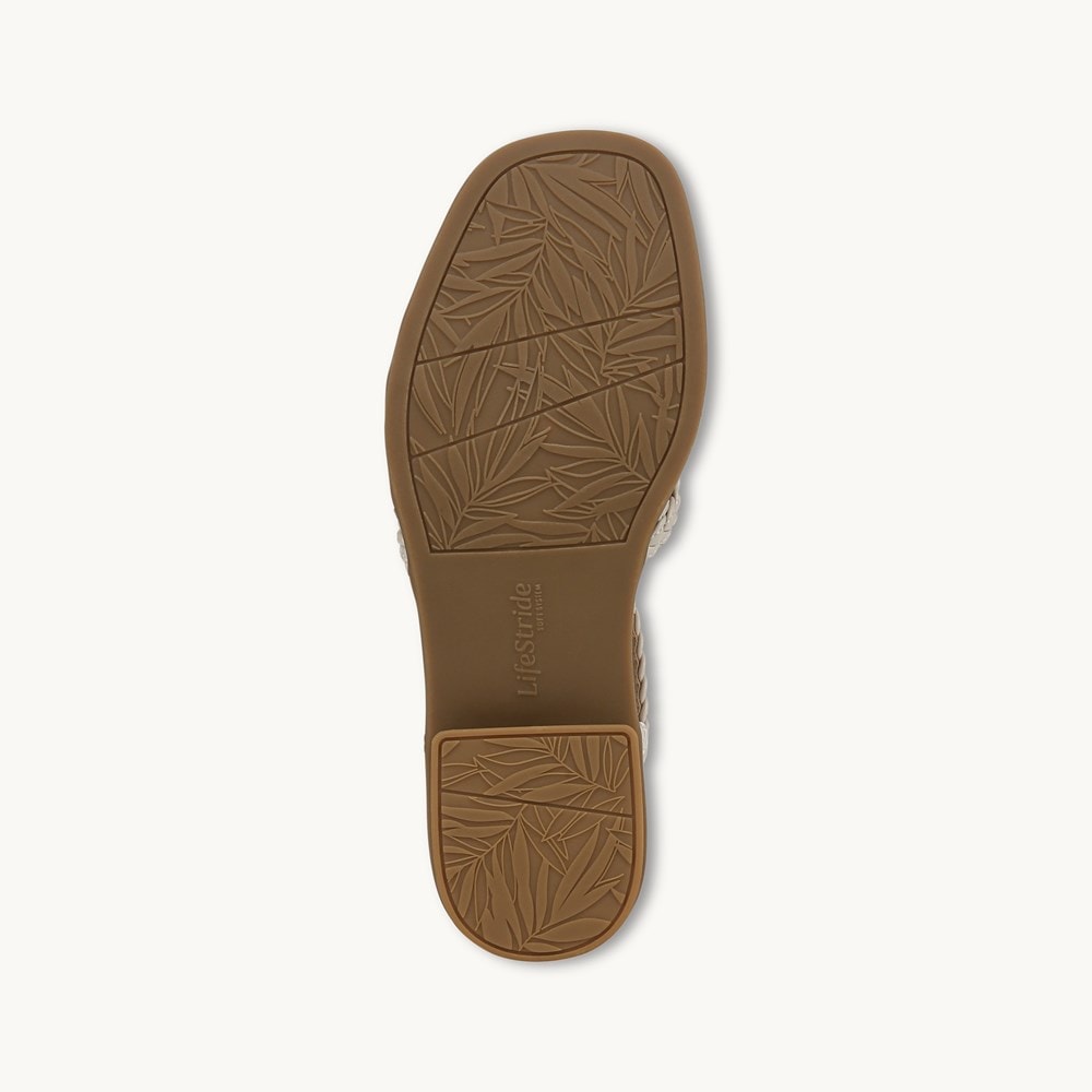 LifeStride Reagan Strappy Sandal - Bone Faux Leather