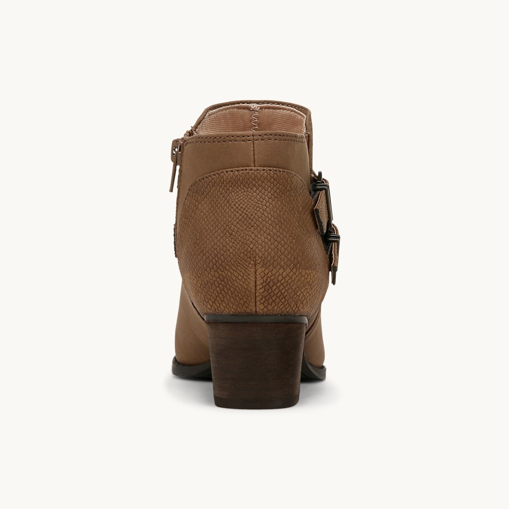 LifeStride Blaire Short Bootie - Dark Taupe Faux Leather