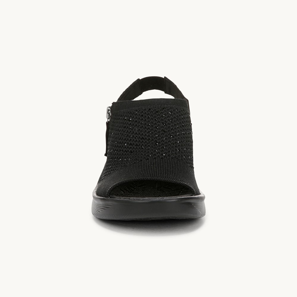 LifeStride Starlet Wedge Sandal - Black Knit Fabric