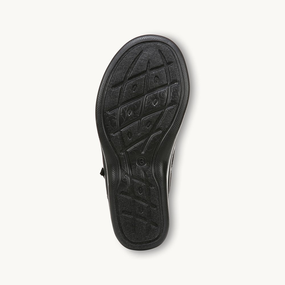 LifeStride Starlet Wedge Sandal - Black Knit Fabric