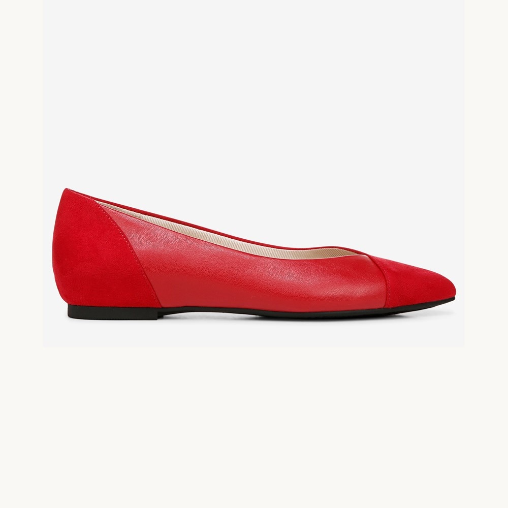 LifeStride Promise Flat - Fire Red Faux Leather