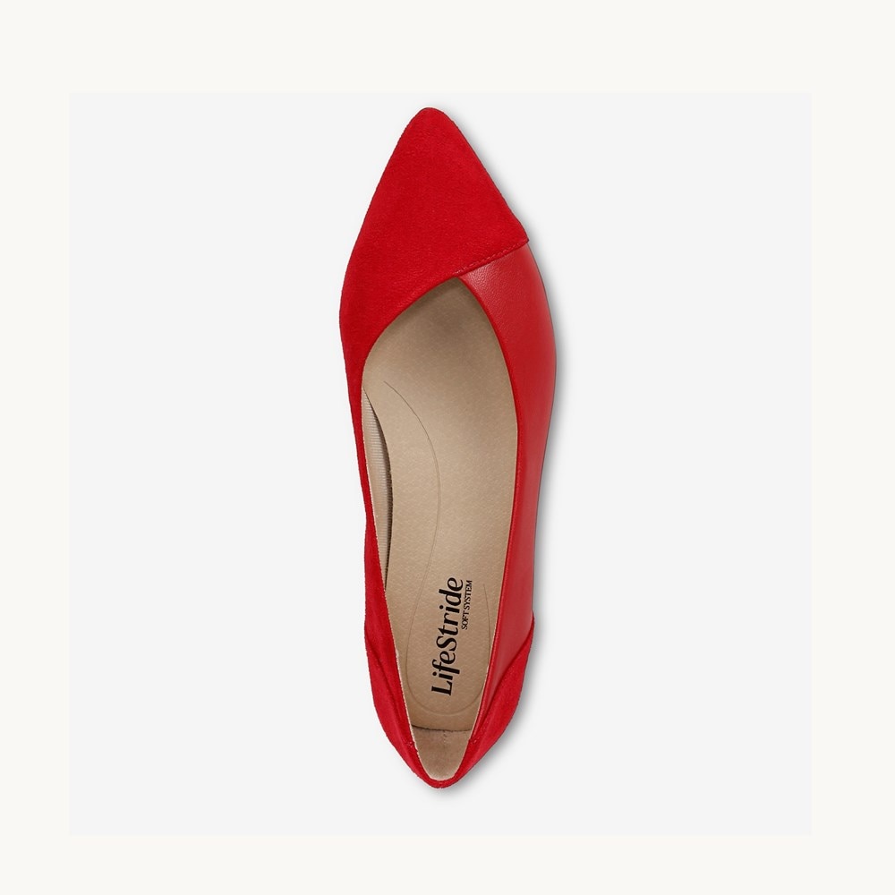 LifeStride Promise Flat - Fire Red Faux Leather