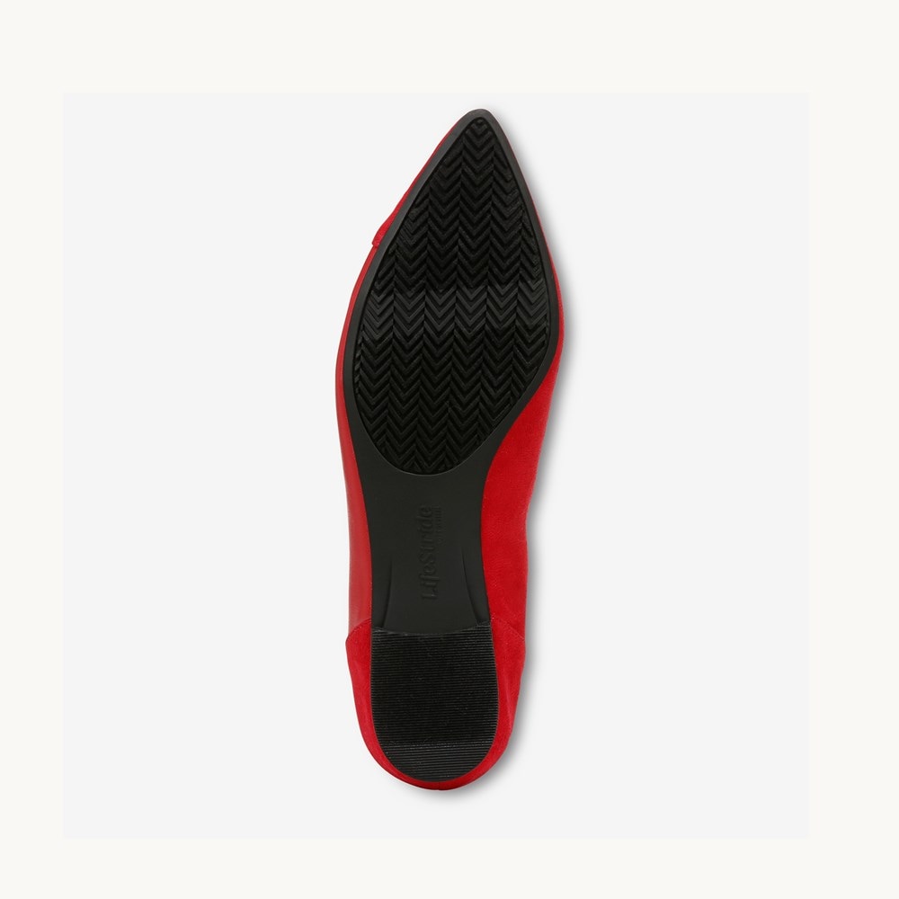 LifeStride Promise Flat - Fire Red Faux Leather