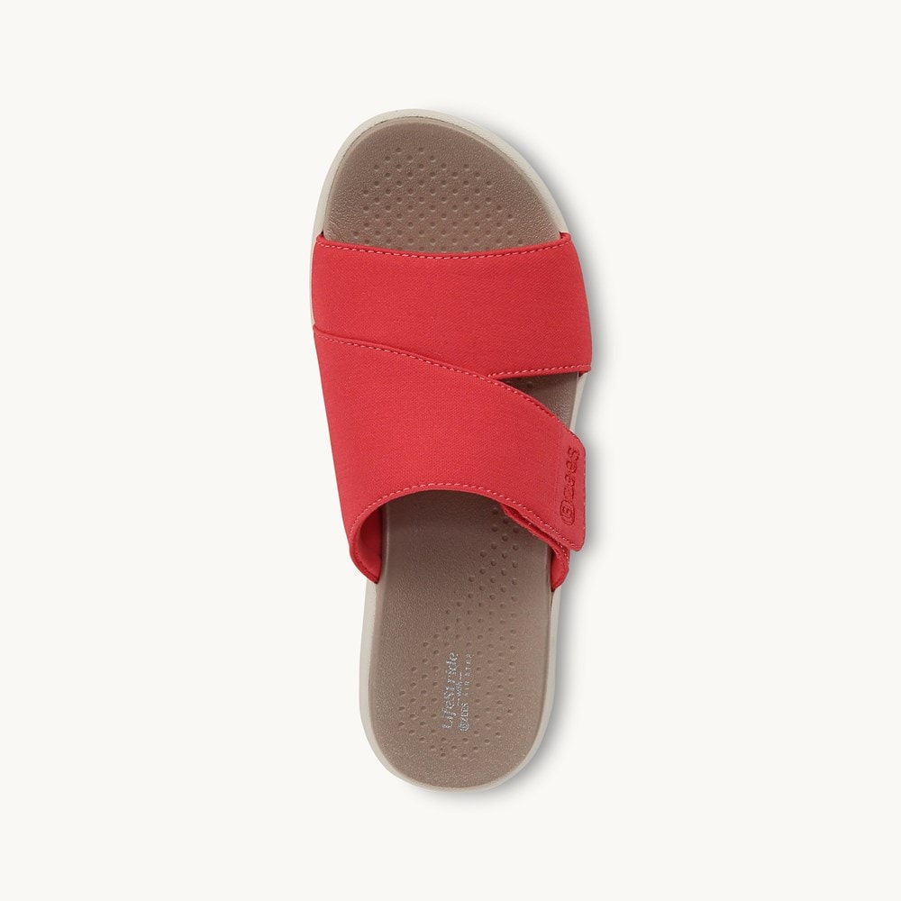 LifeStride Carefree Wedge Sandal - Coral Beach Knit Fabric