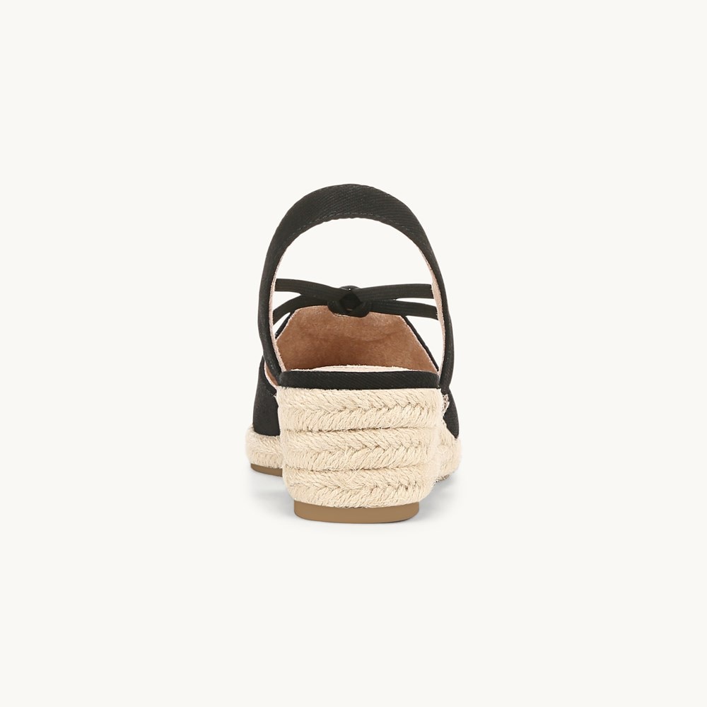 LifeStride Kennedy Espadrille Wedge - Black Fabric