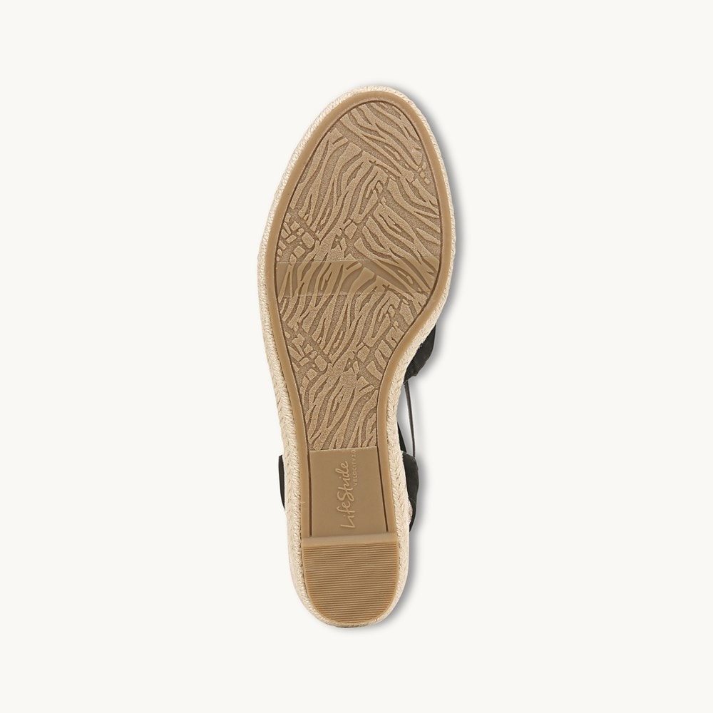 LifeStride Kennedy Espadrille Wedge - Black Fabric