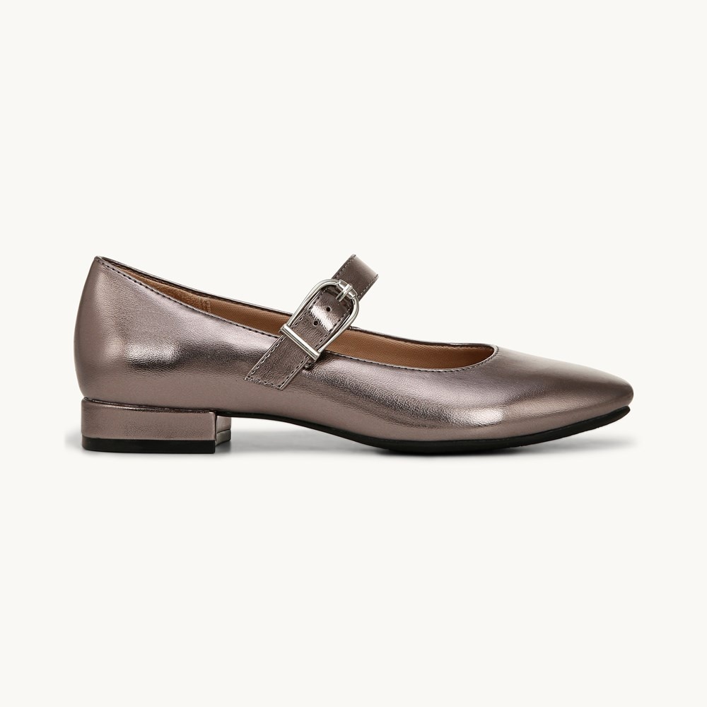 LifeStride Cameo Mary Jane Flat - Pewter Faux Leather