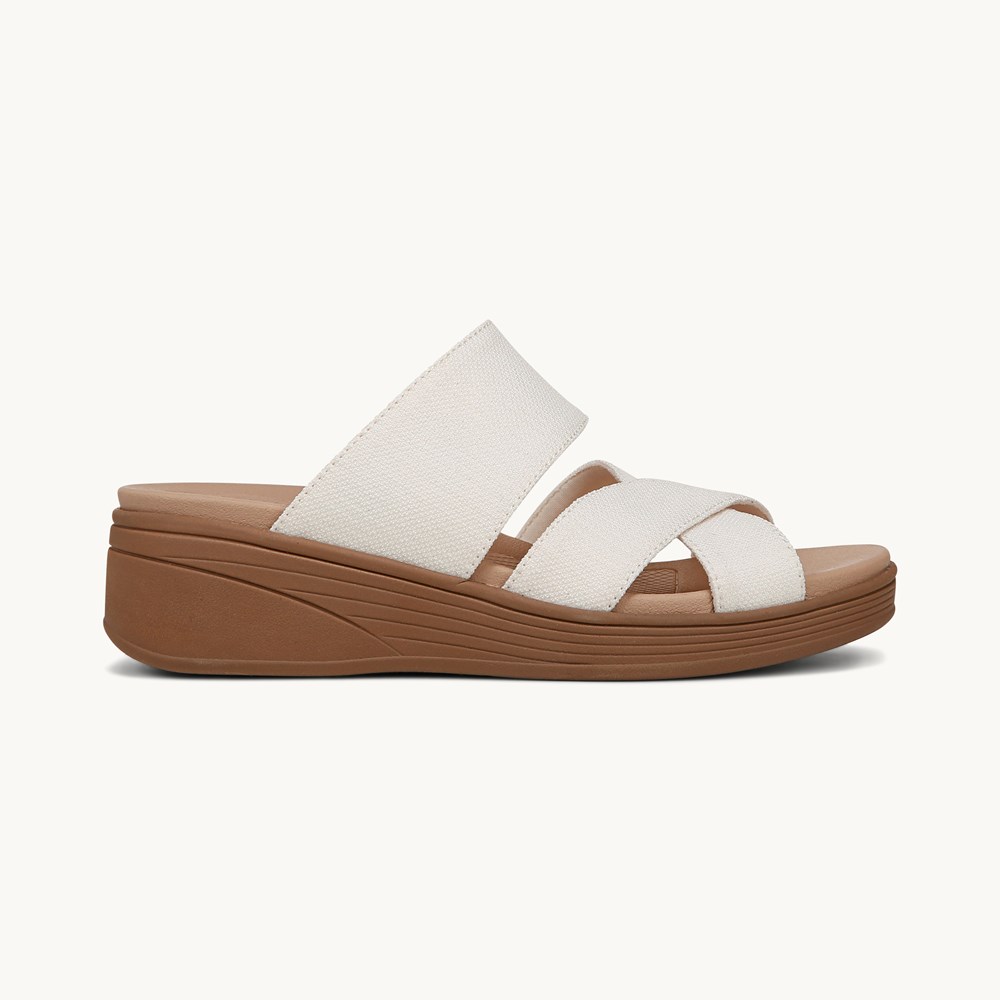 LifeStride Fiona Wedge Sandal - Eggnog Stretch Linen