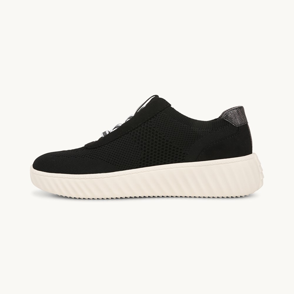 LifeStride Wanderer Sneaker - Black Engineered Knit