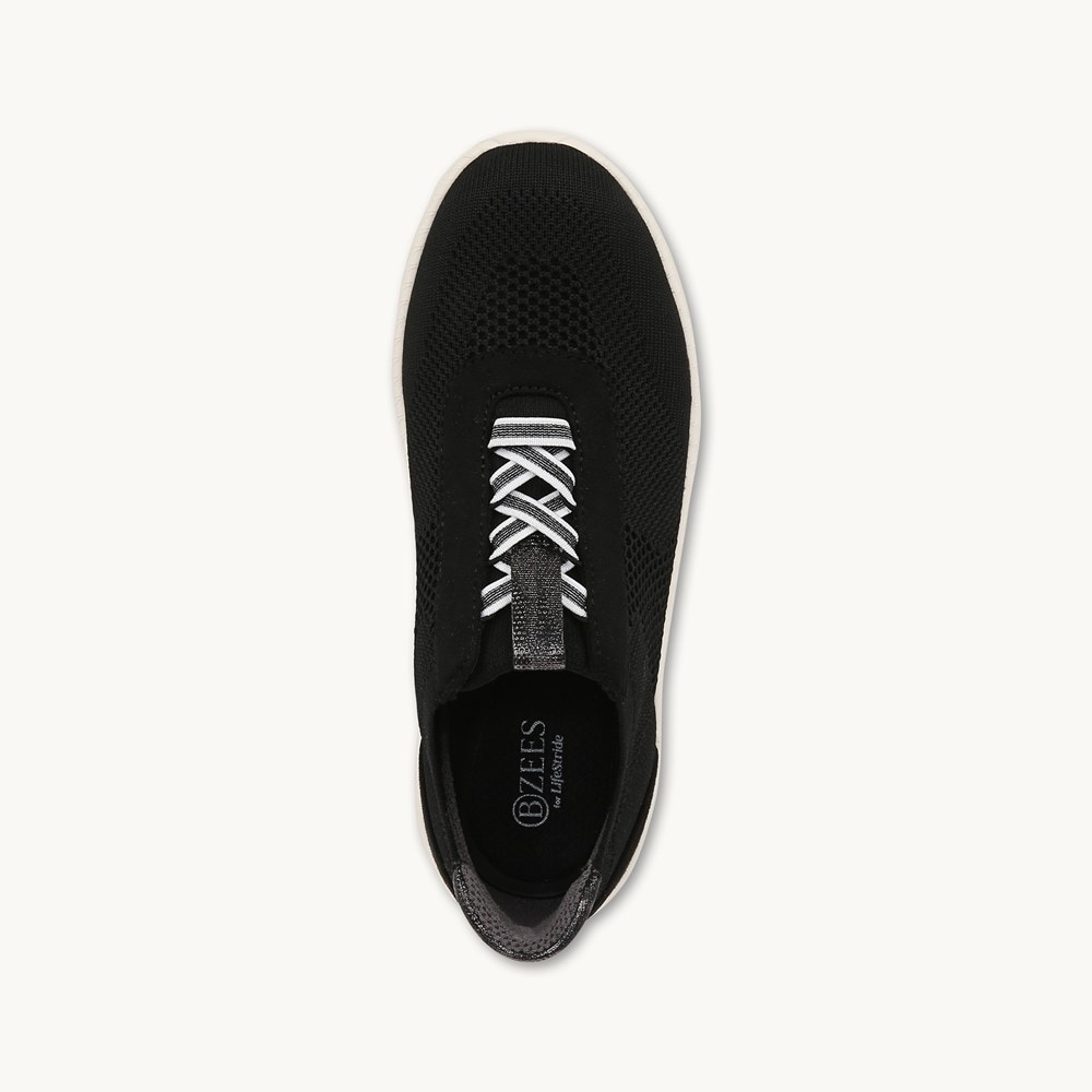 LifeStride Wanderer Sneaker - Black Engineered Knit