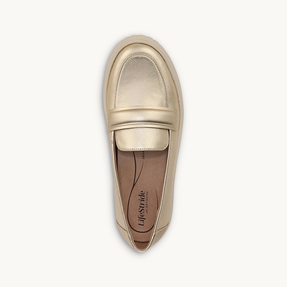 LifeStride Geneva Loafer - Gold Faux Leather