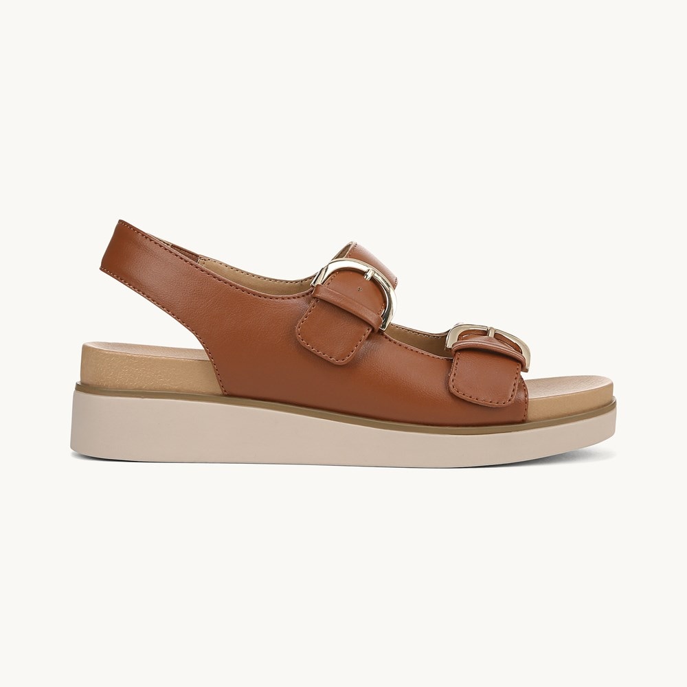 LifeStride Goodie Slingback Sandal - Tan Faux Leather