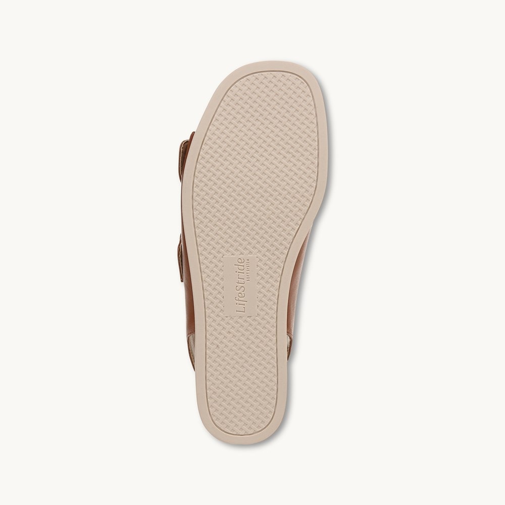 LifeStride Goodie Slingback Sandal - Tan Faux Leather