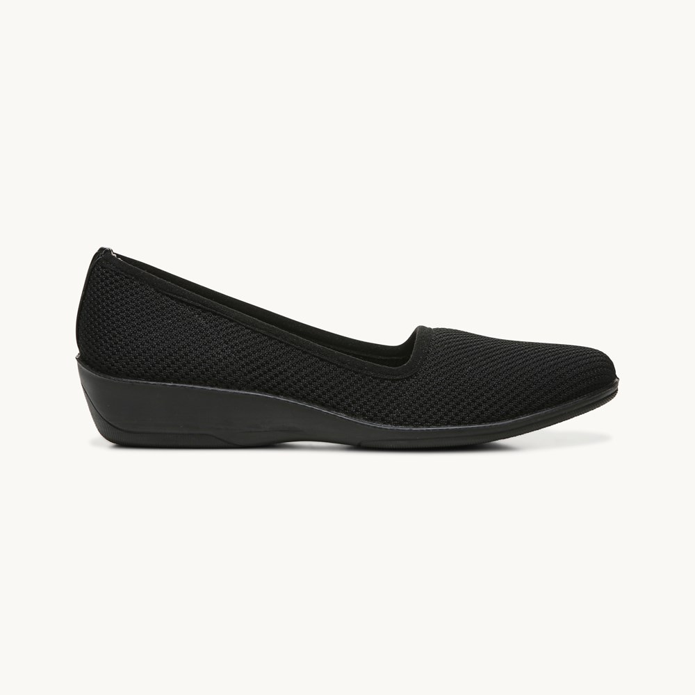 LifeStride Indy Stretch Knit Wedge - Black Fabric