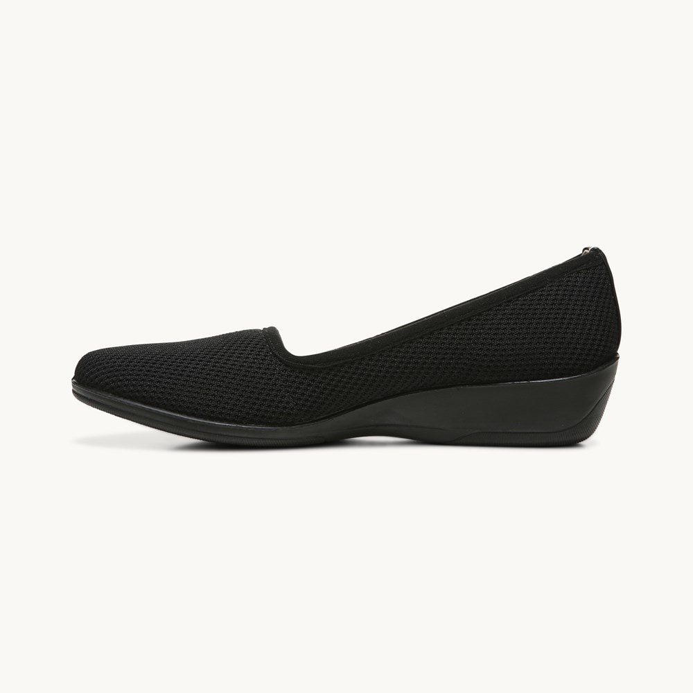 LifeStride Indy Stretch Knit Wedge - Black Fabric