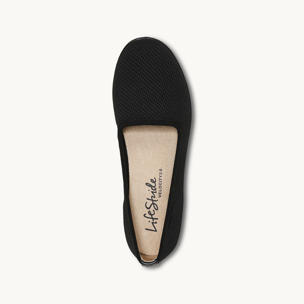LifeStride Indy Stretch Knit Wedge - Black Fabric